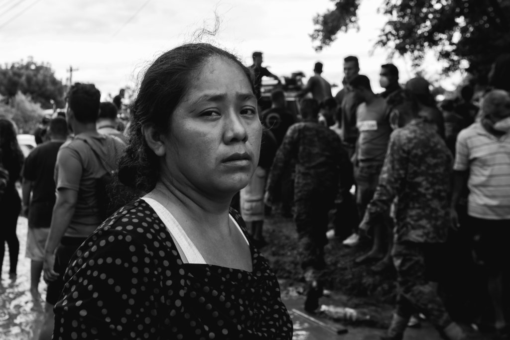A woman in Honduras after Hurricane Eta, one of the worst storms to hit the region.
