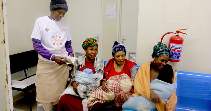New mothers in Lesotho learn about family planning. 