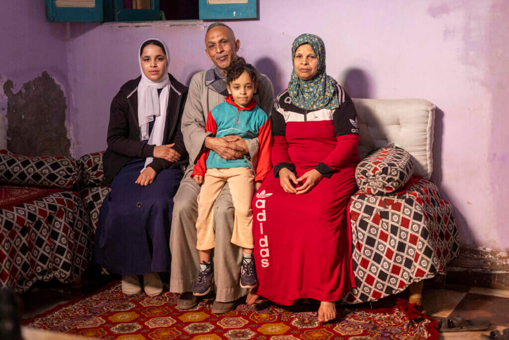 Father, Hussein and his wife raising their two daughters together. UNFPA Egypt 